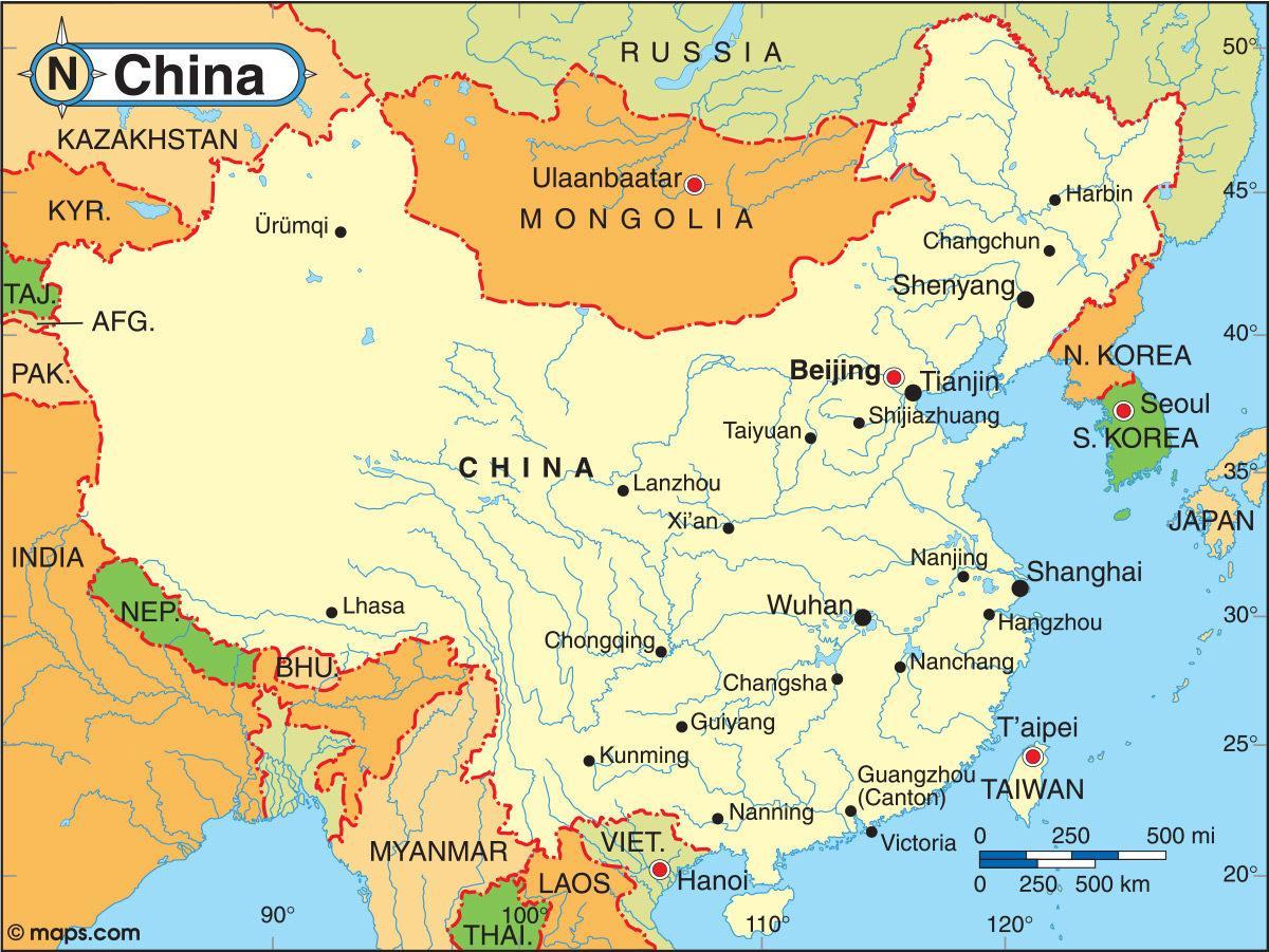 air China repülési térkép