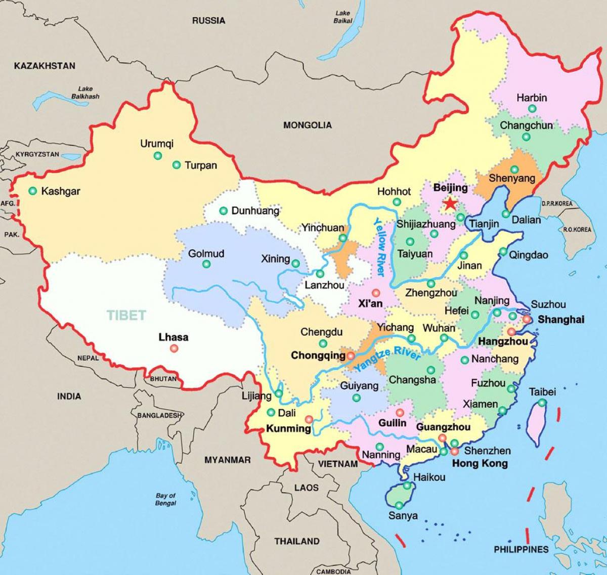 Kína térképen