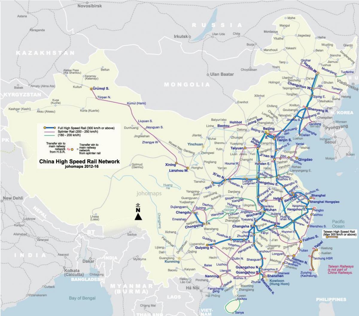 nagy sebességű vasúti Kína térkép