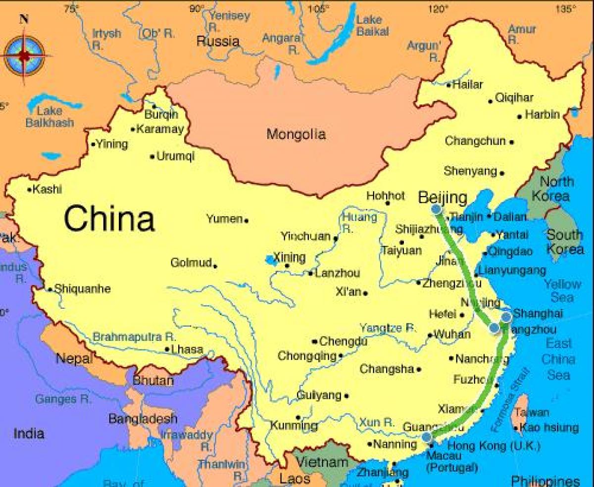 Kína szárazföldi térkép