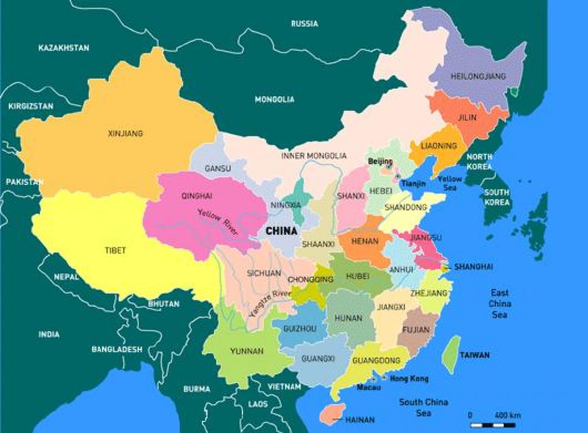 Kína térkép tartományok