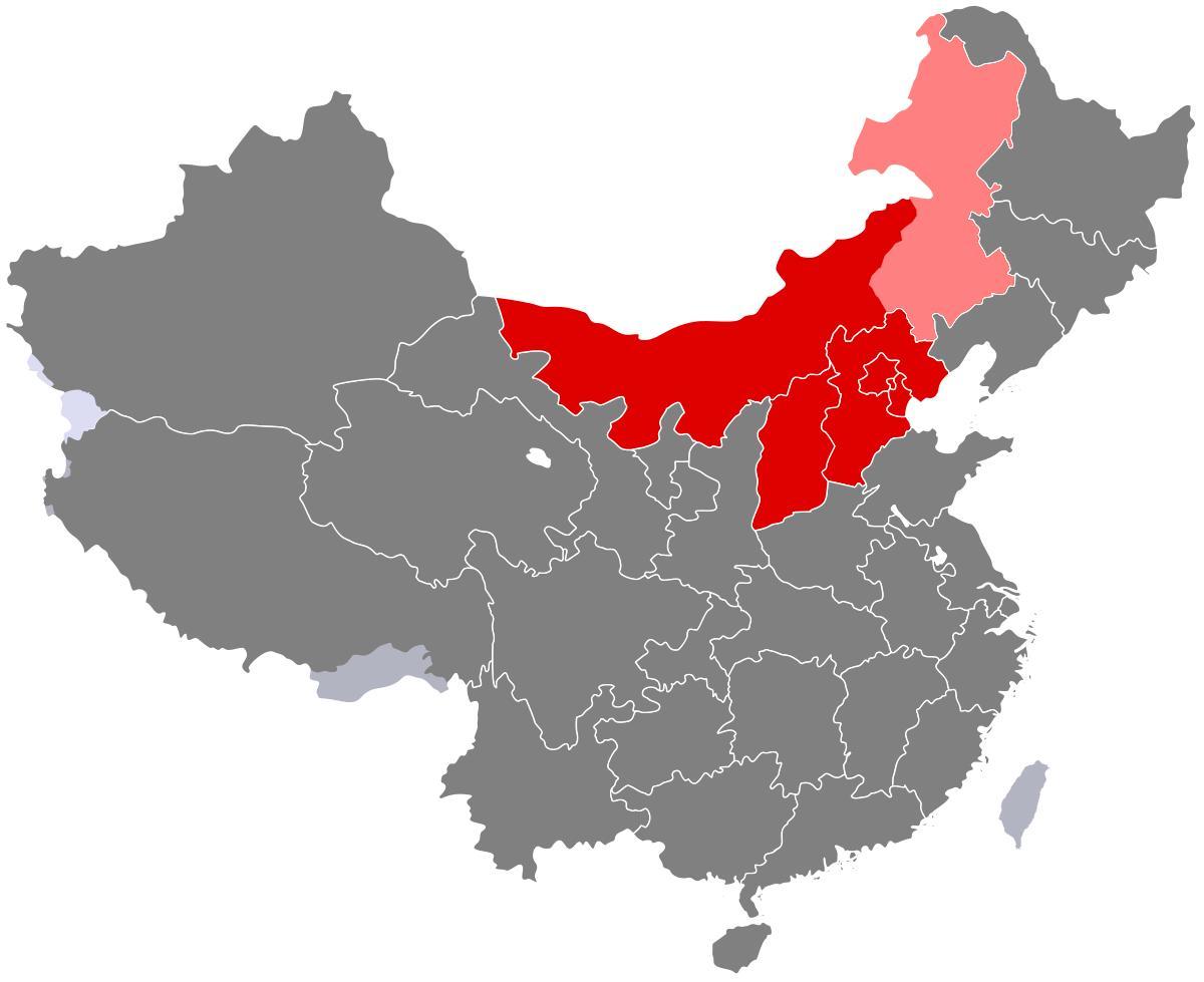 térkép észak-Kína