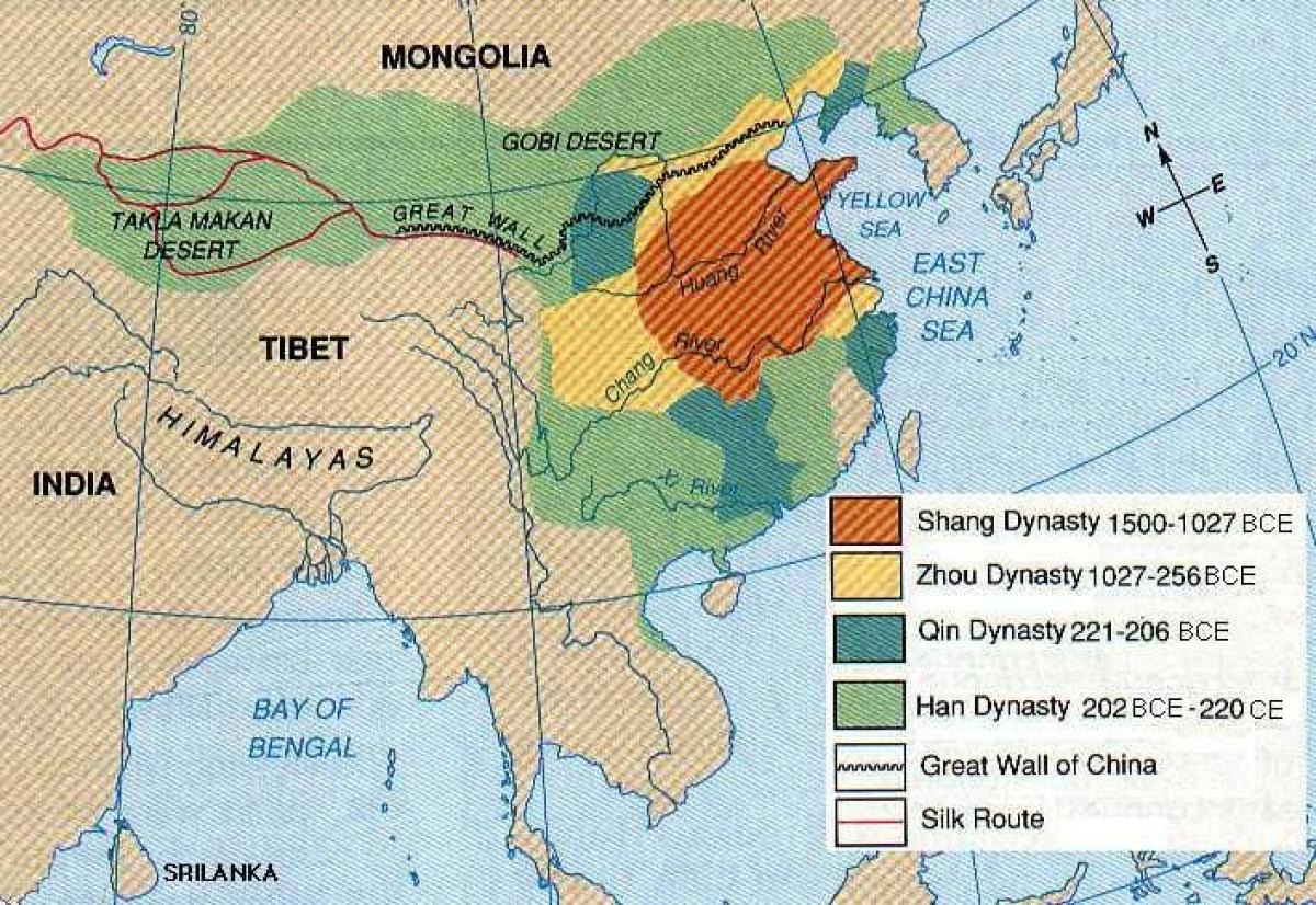 ősi Kína földrajzi térkép