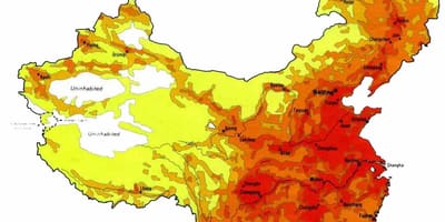 Népsűrűségi térkép Kína