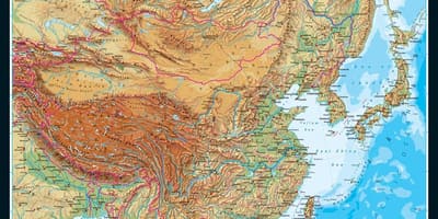 Topográfiai térkép Kína