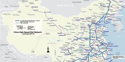 Nagy sebességű vasúti Kína térkép
