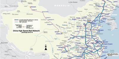 Nagy sebességű vasúti Kína térkép