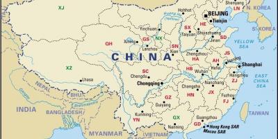 Tartományaiban, a Kínai térkép
