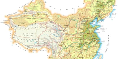Kína térkép topográfia
